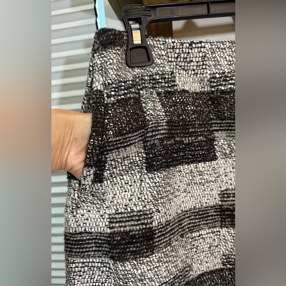 NWT Oscar de la Renta Grey Checkered Tweed Wool Blend Skirt Pockets Silk Lined 8 - Picture 11 of 14